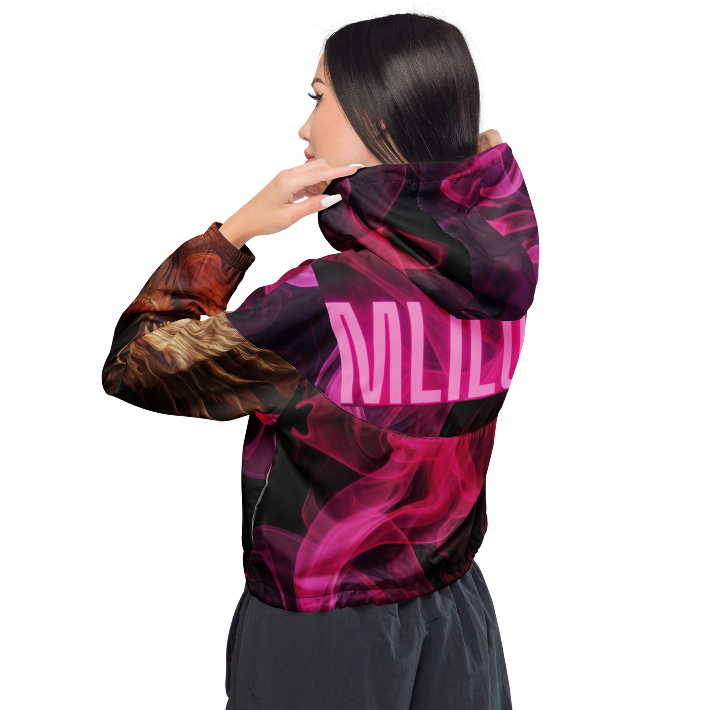Gulaabee Smoke Cropped Windbreaker