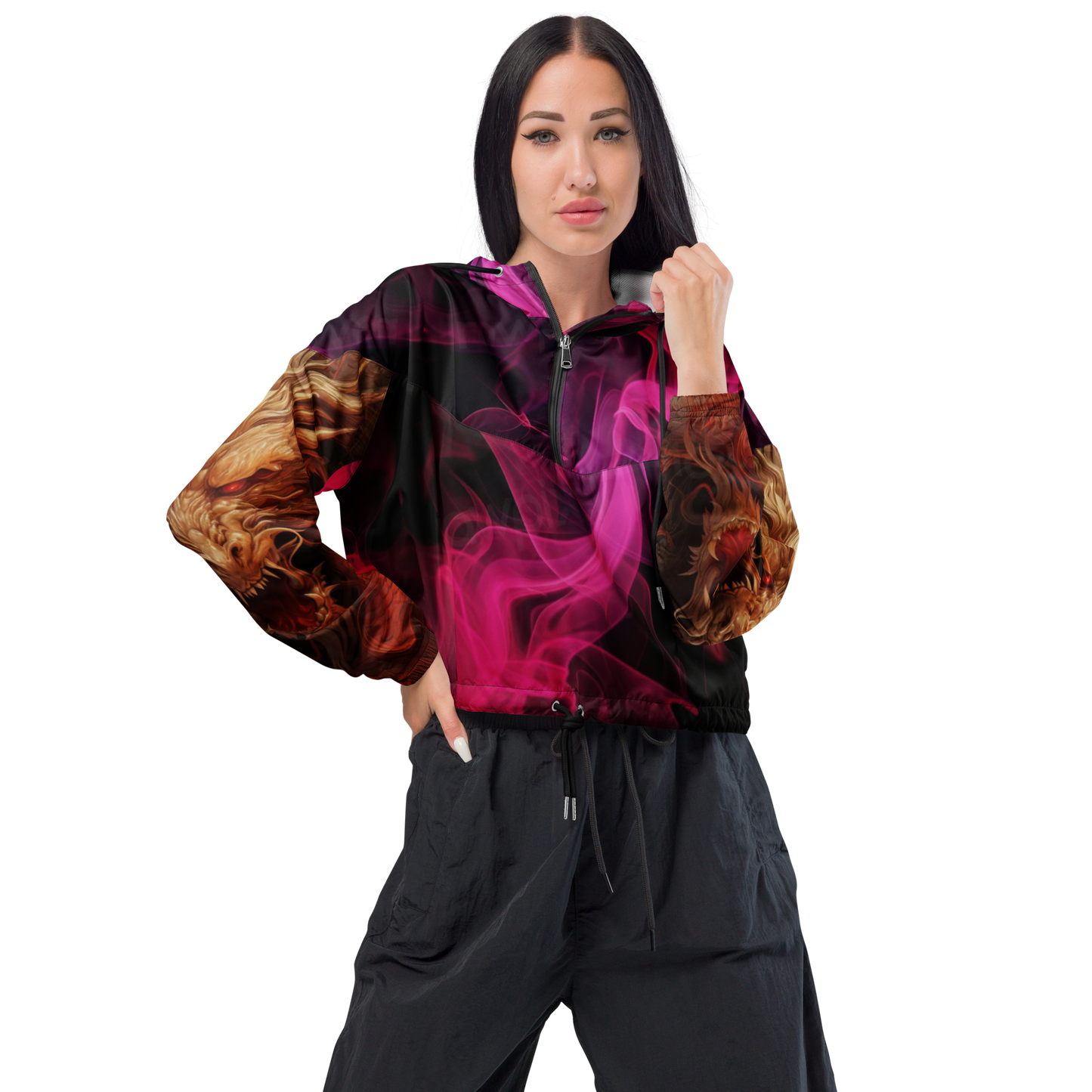 Gulaabee Smoke Cropped Windbreaker