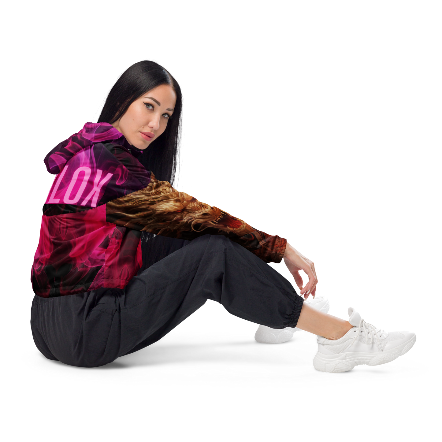 Gulaabee Smoke Cropped Windbreaker